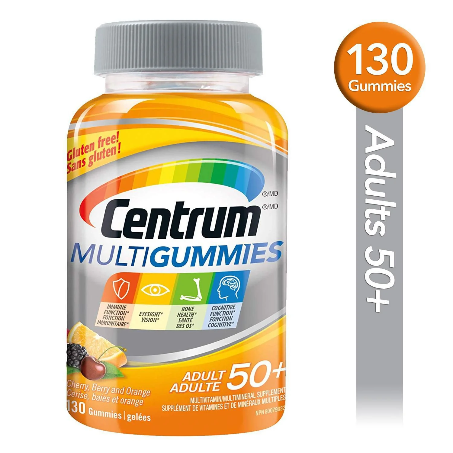 Centrum MultiGummies Adults 50+ Multivitamin Supplement Gummies - 130 gummies