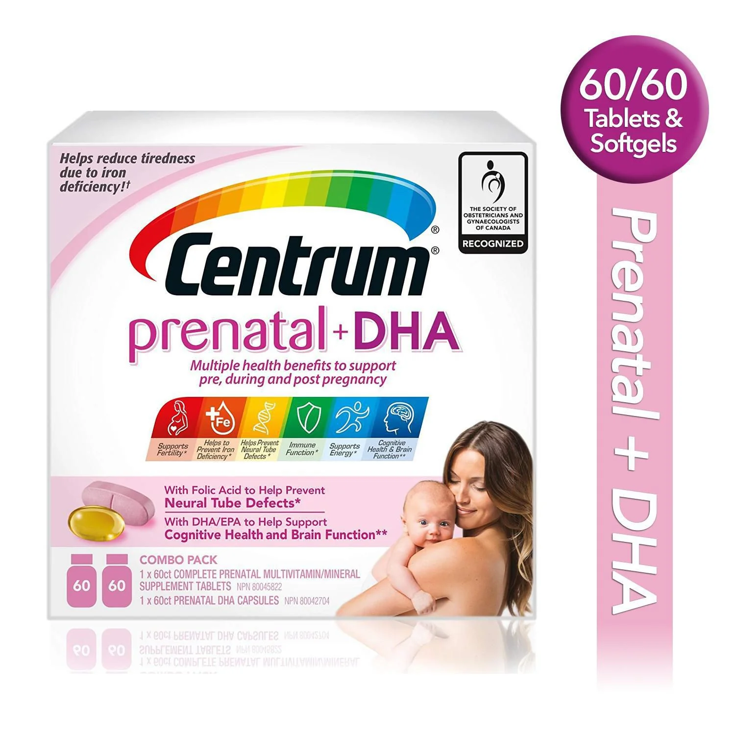 Centrum Prenatal+DHA Combo Pack - 60 prenatal tablets + 60 DHA capsules