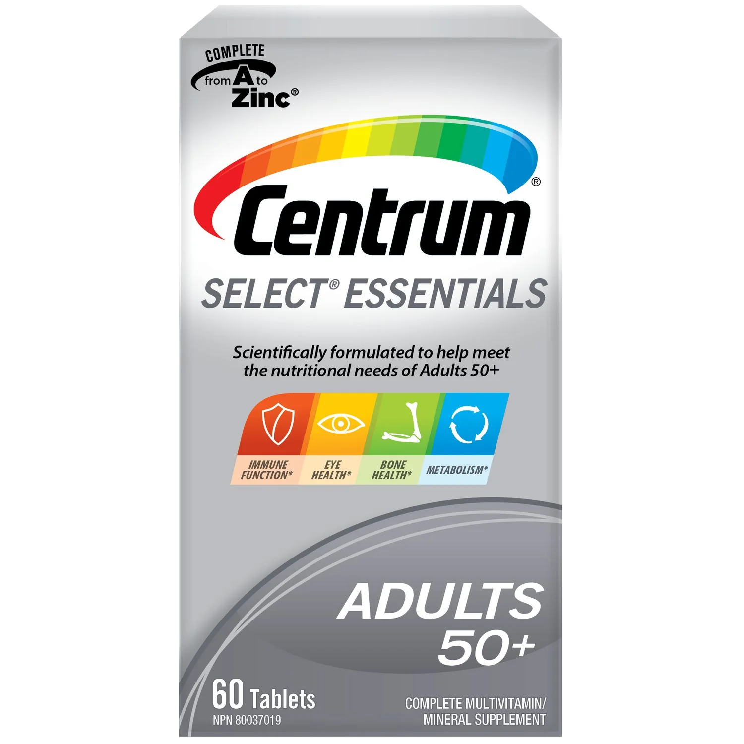 Centrum Select Essentials Adults 50+ Complete Multivitamin And Mineral Supplement - 60 tablets