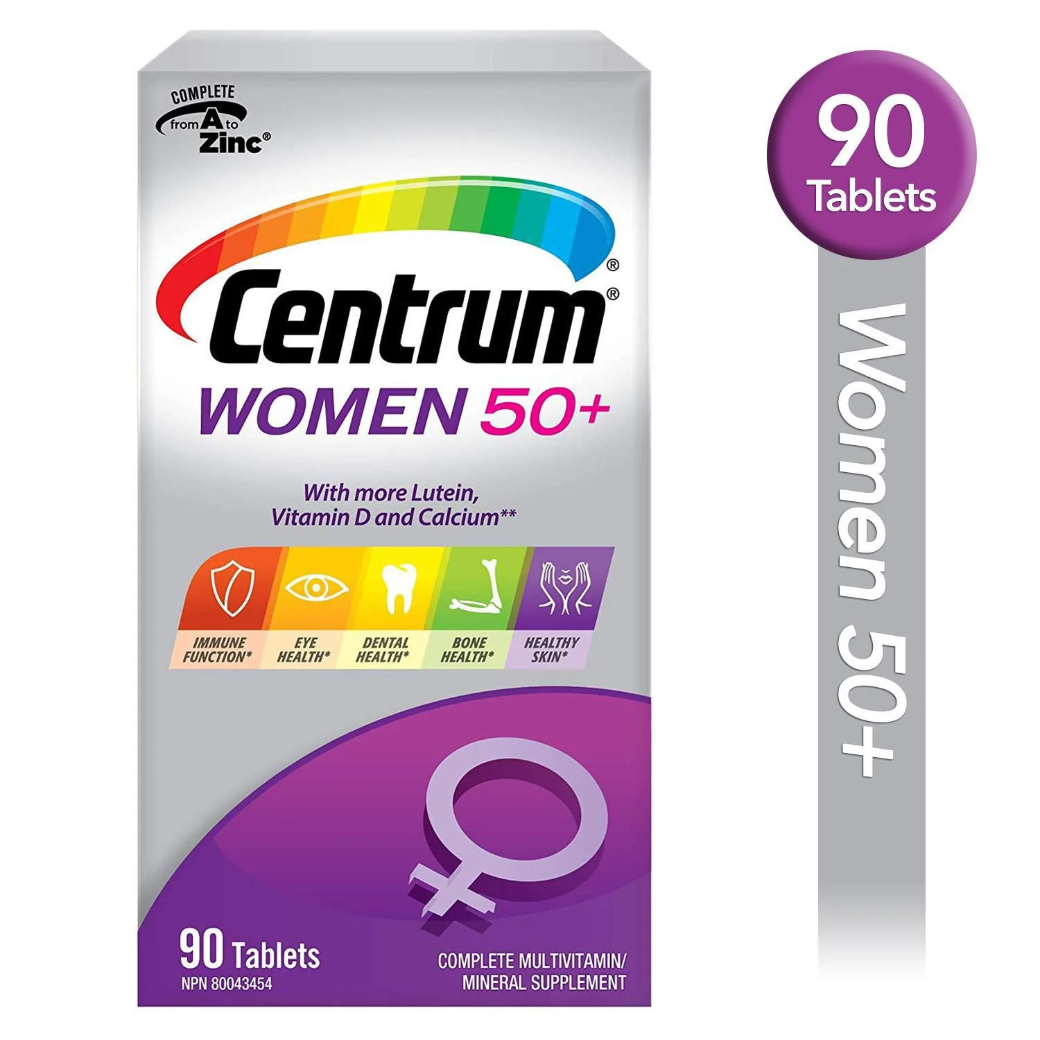 Centrum Women 50+ Multivitamin and Multimineral Supplement Tablets - 90 tablets