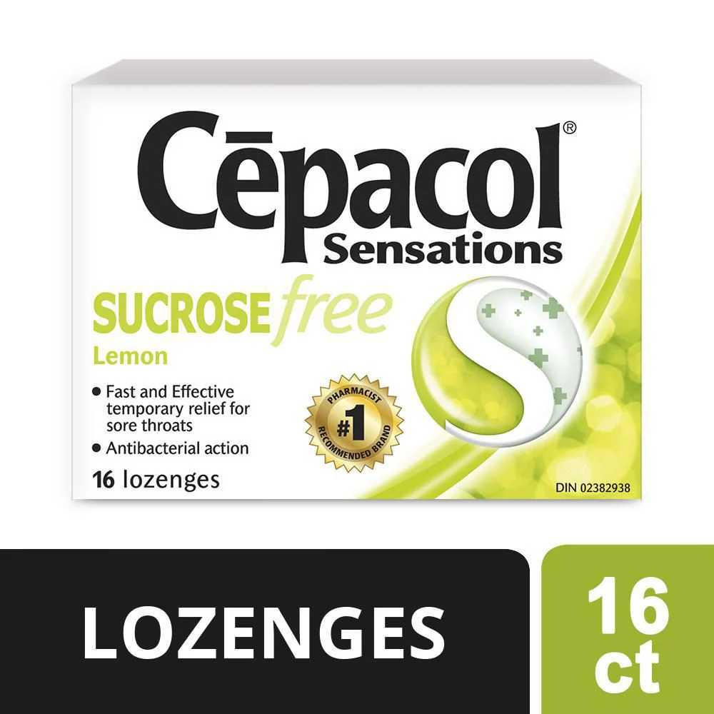 Cepacol Sensations Sucrose Free Lemon - 16 lozenges