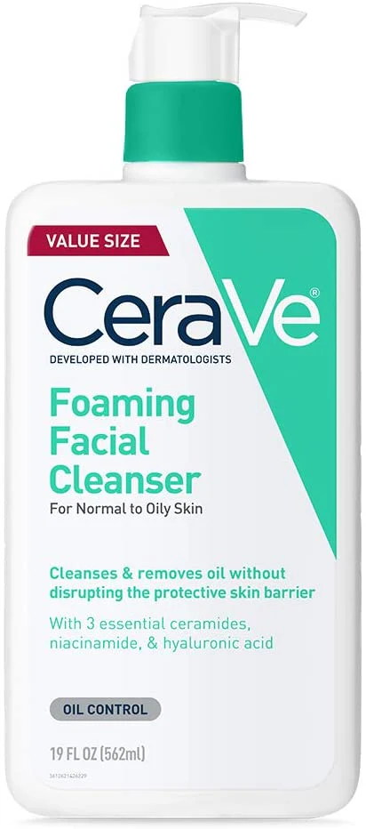 Cerave Foaming Facial Cleanser For Normal To Oily Skin, With 3 essential Ceramides, Niacinamide And Hyaluronic Acid, Oil Control - Image 2