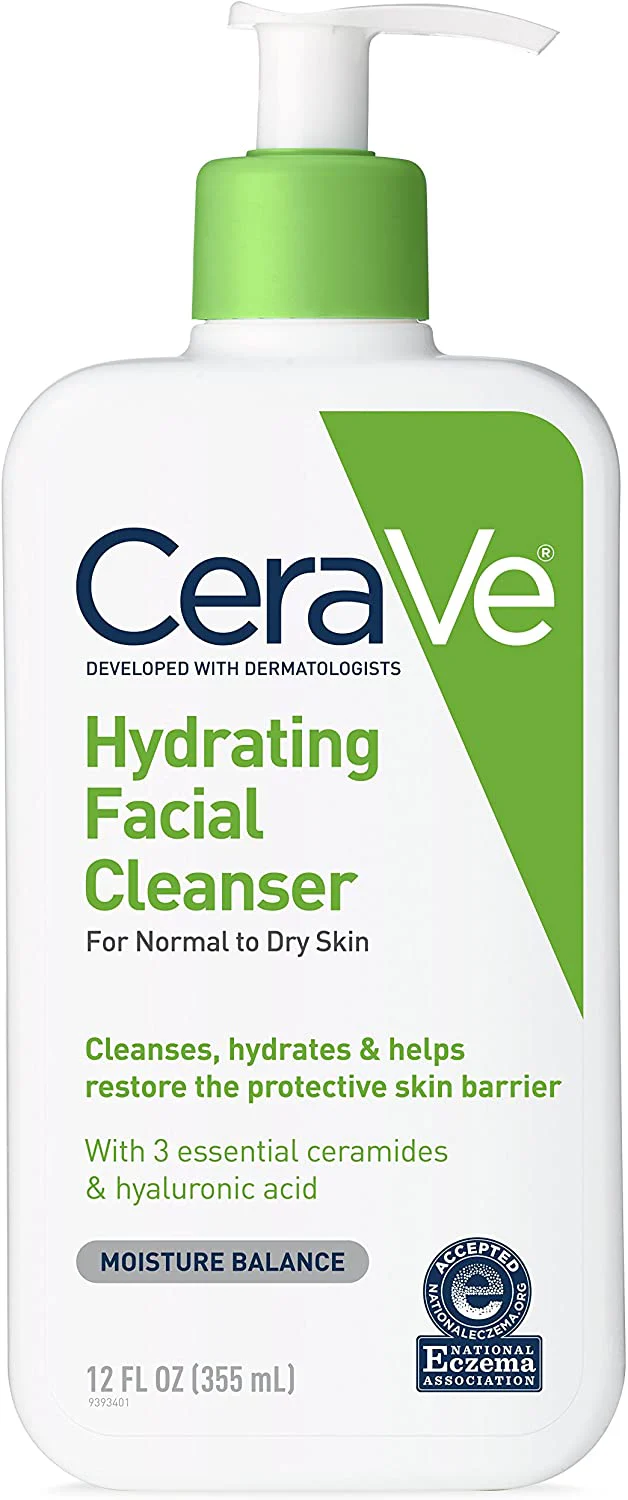 Cerave Hydrating Facial Cleanser, Moisture Balance With 3 Essential Ceramides And Hyaluronic Acid, For Normal to Dry Skin