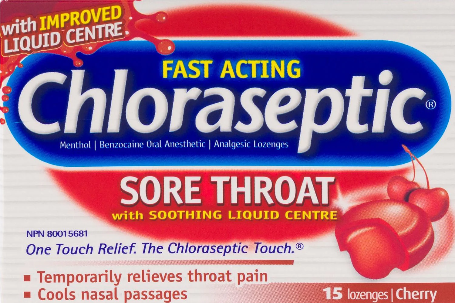 Chloraseptic Fast Acting Sore Throat Lozenges with Liquid Centre - 15 lozenges - Image 2