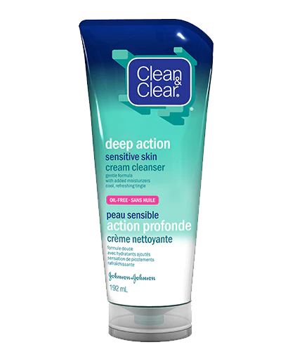 Clean & Clear Deep Action Cream Cleanser for Sensitive Skin - 192 ml