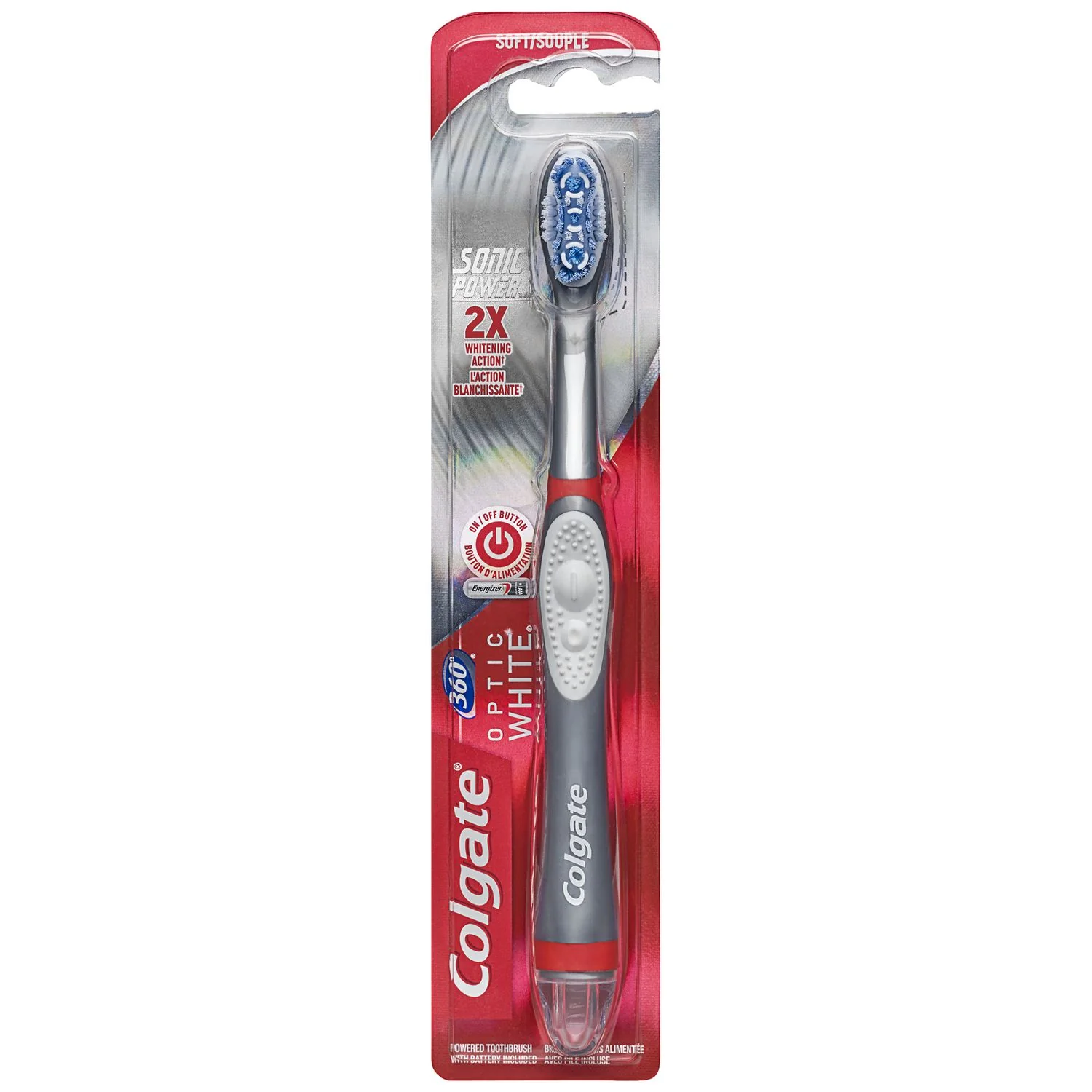 Colgate 360 Optic White Sonic Power Toothbrush, Soft - 1 unit