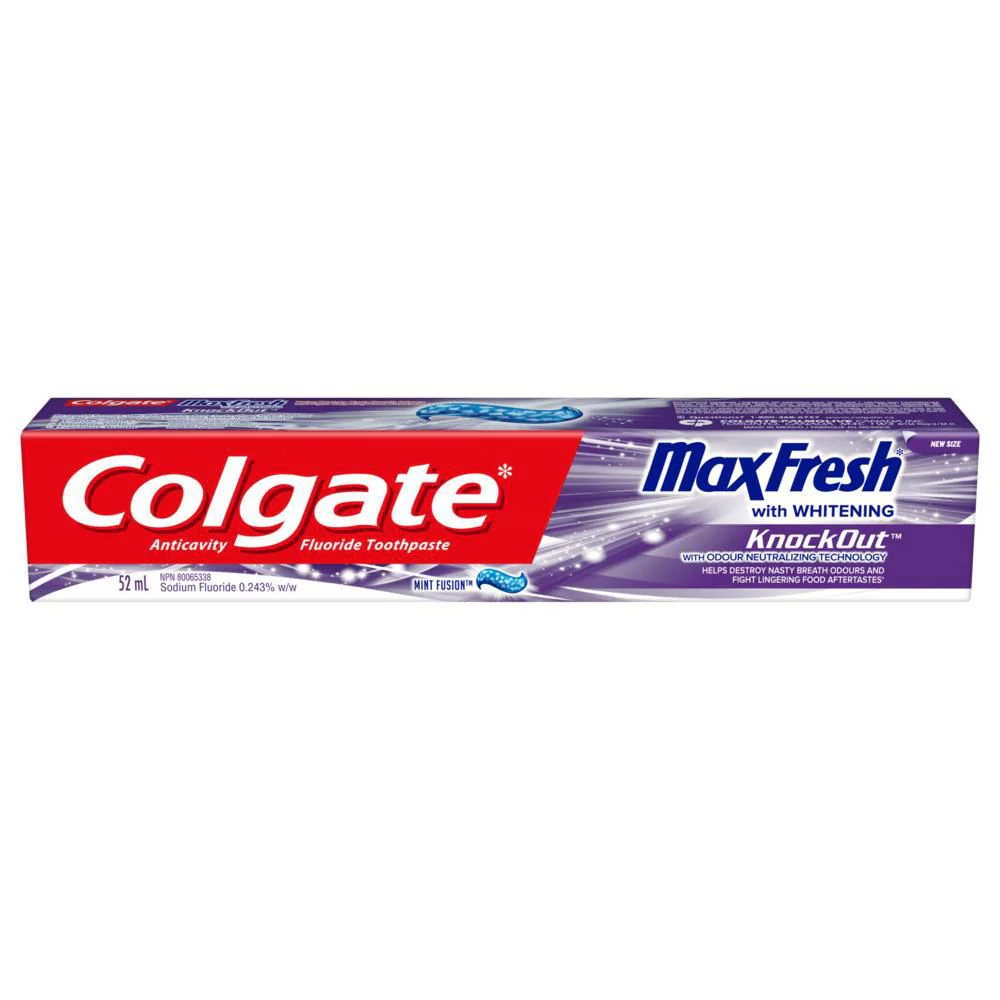 Colgate Max Fresh with Whitening Knockout Toothpaste, Mint Fusion - 52 ml