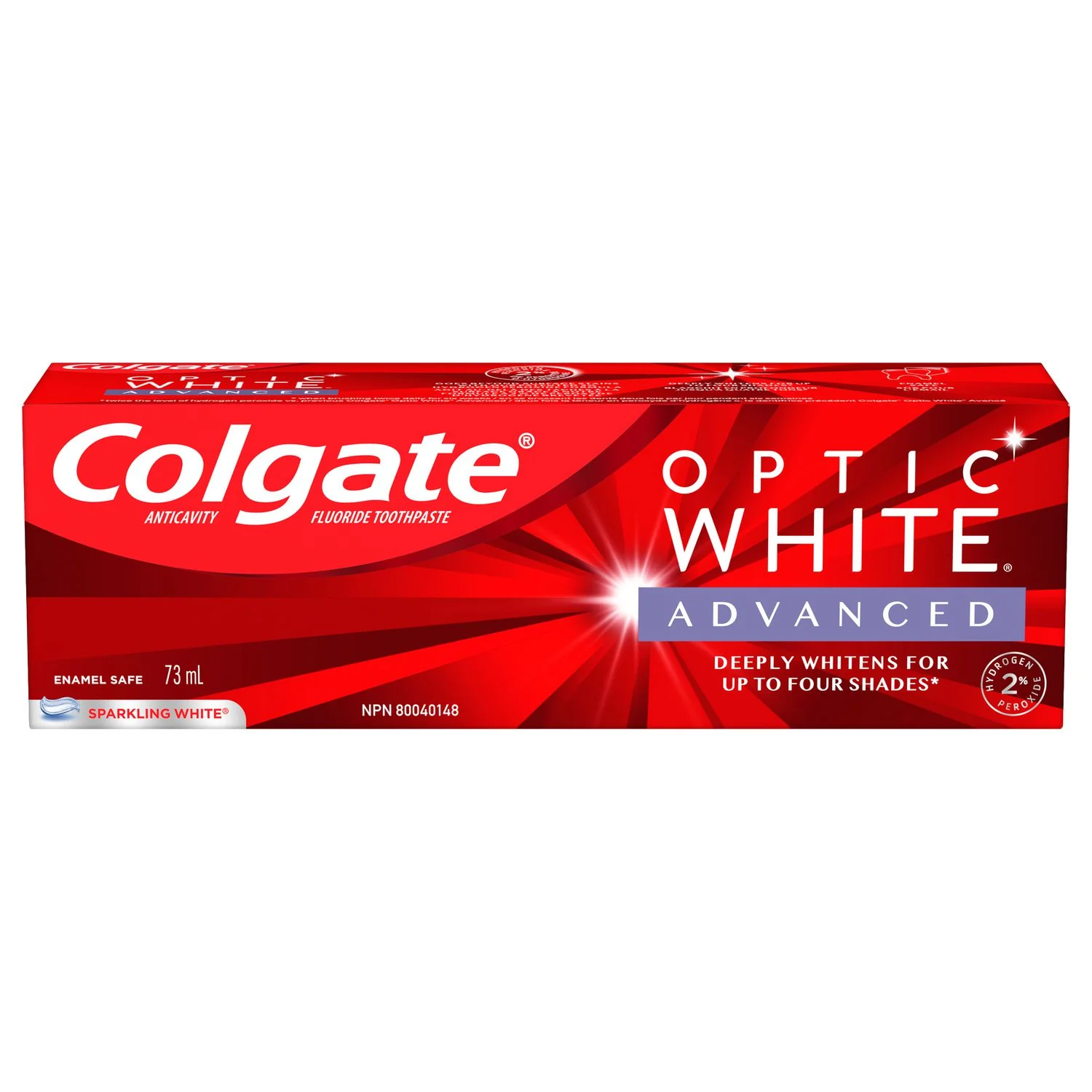 Colgate Optic White Advanced Teeth Whitening Toothpaste, Sparkling White