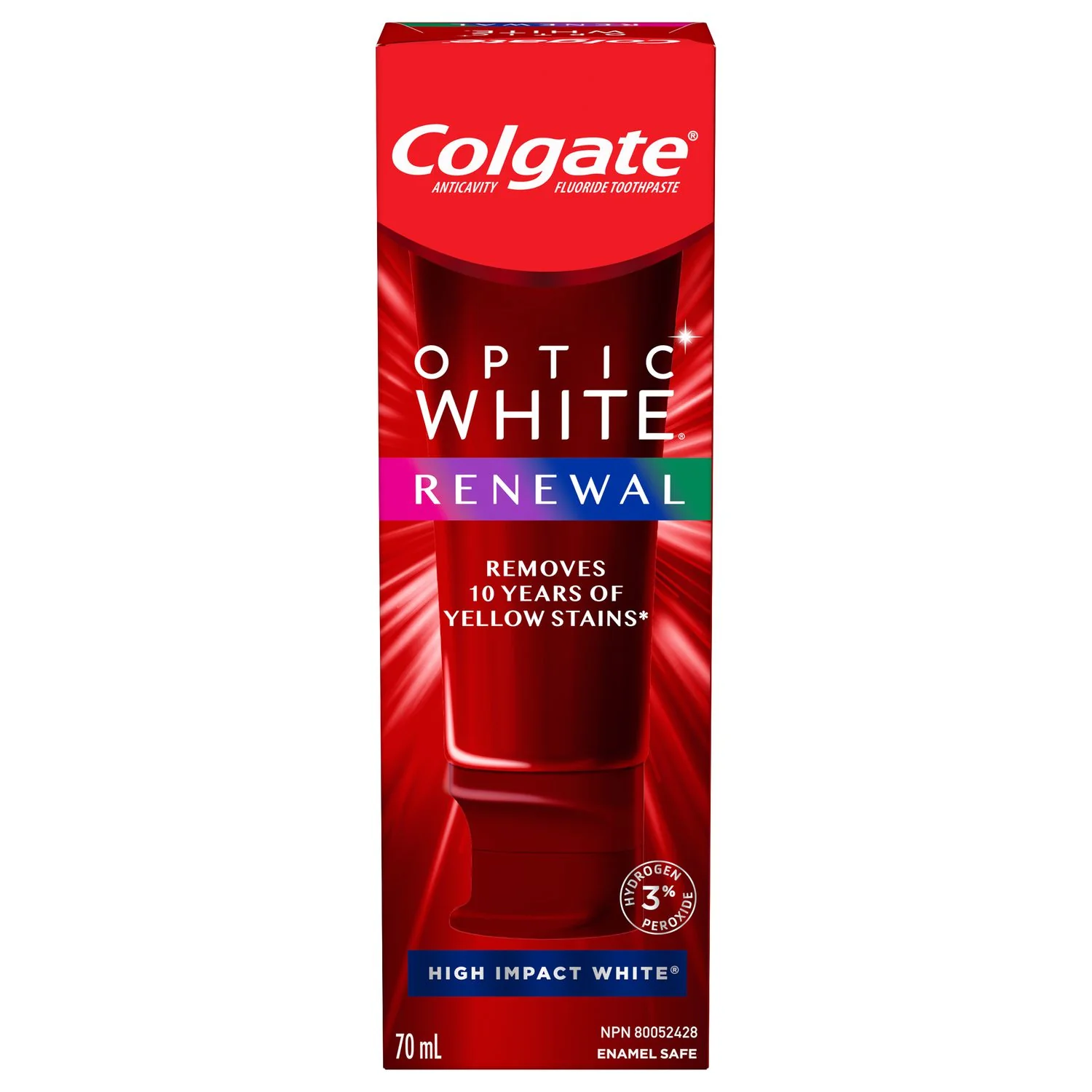 Colgate Optic White Renewal High Impact White, Teeth Whitening Toothpaste - 70 mL