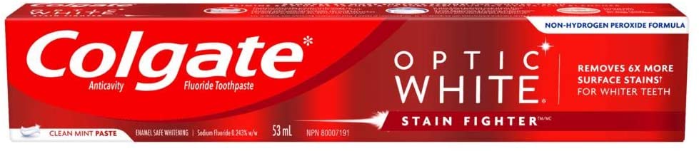Colgate Optic White Stain Fighter Toothpaste, Clean Mint - 53 ml
