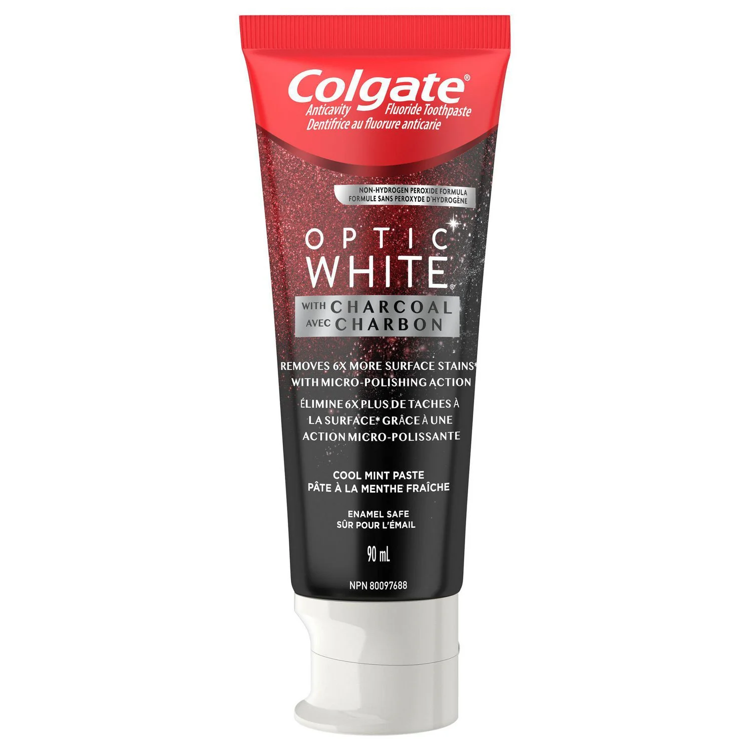 Colgate Optic White Teeth Whitening Charcoal Toothpaste, Cool Mint - 90 ml