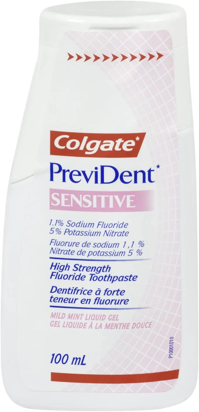 Colgate PreviDent, Sensitive, High Strength Fluoride Toothpaste, Mild Mint Liquid Gel - 100mL