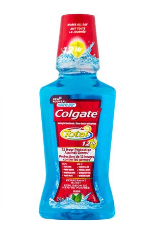 Colgate Total 12-Hour Protection Mouthwash, Peppermint Blast - 250 ml