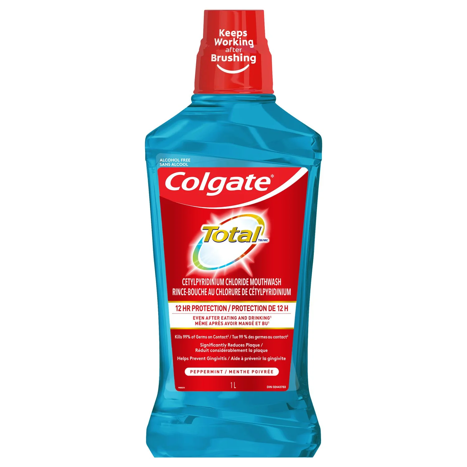 Colgate Total 12-Hour Protection Mouthwash, Peppermint Blast - 250 ml - Image 2