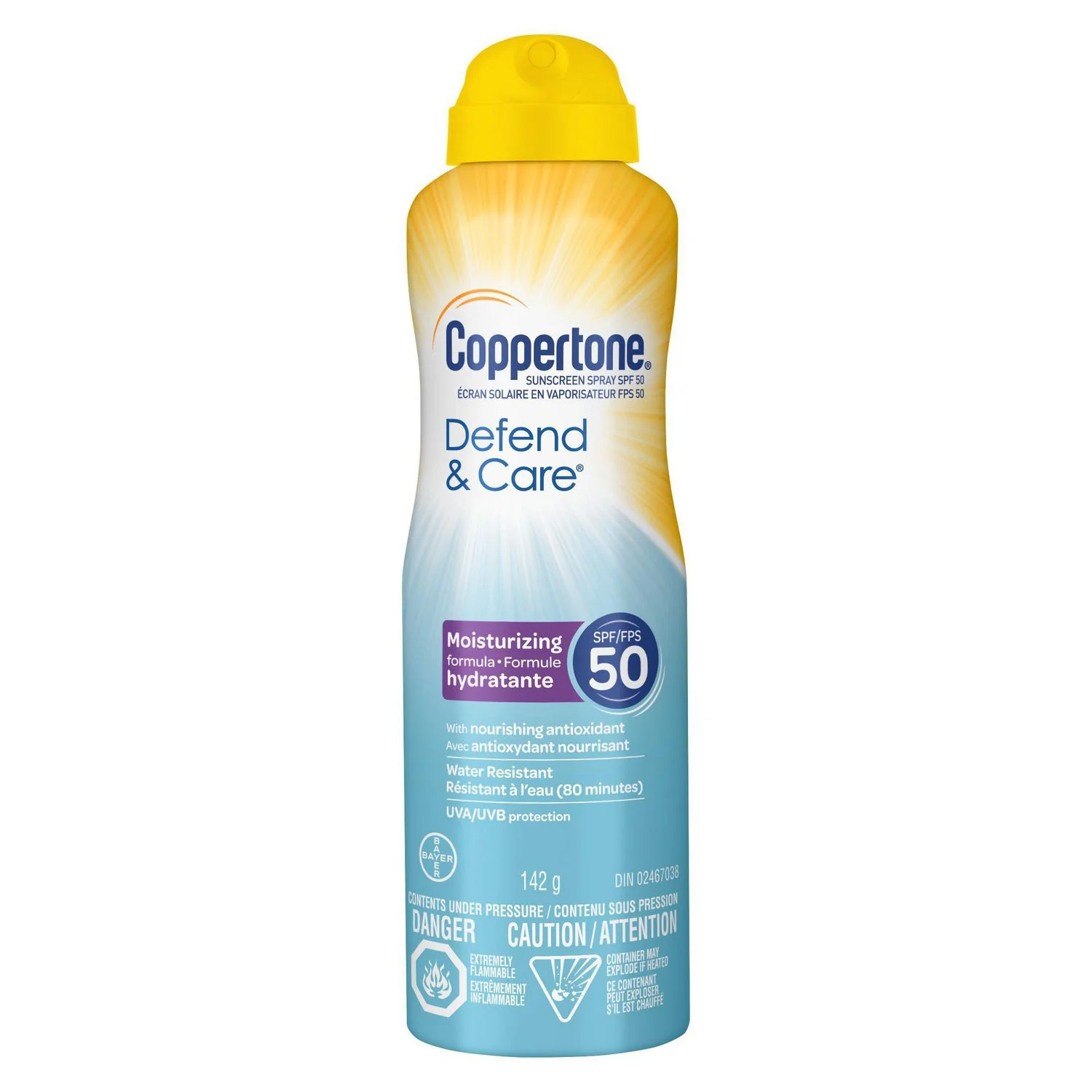 Coppertone Sunscreen Spray Defend & Care SPF 50 - 142 g