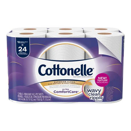Cottonelle Ultra Comfortcare Toilet Paper - 2 double rolls, 142 2-ply sheets per roll
