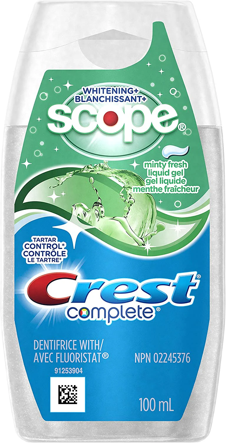 Crest Complete Plus Scope, Whitening, Liquid Gel - 100mL