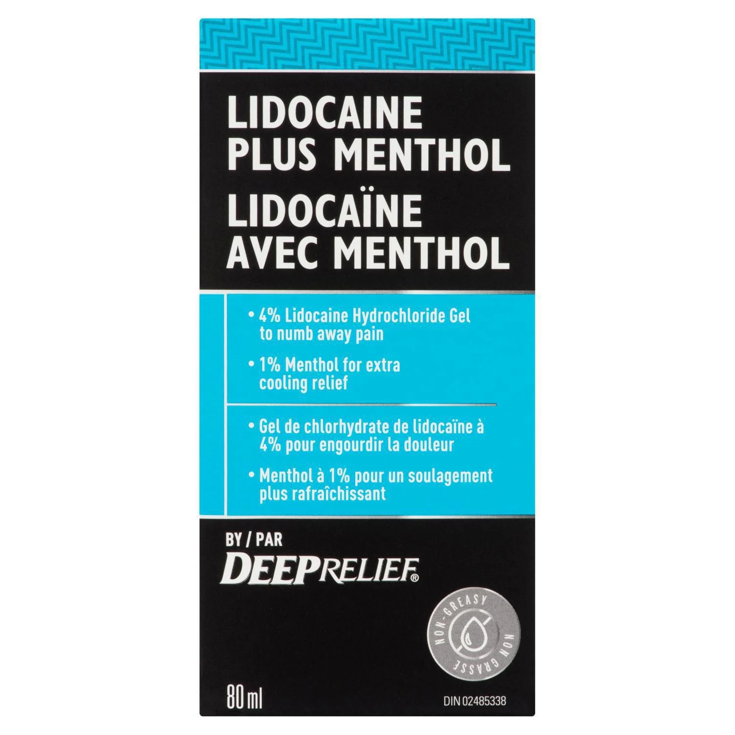 Deep Relief Lidocaine Plus Menthol Gel - 80 ml