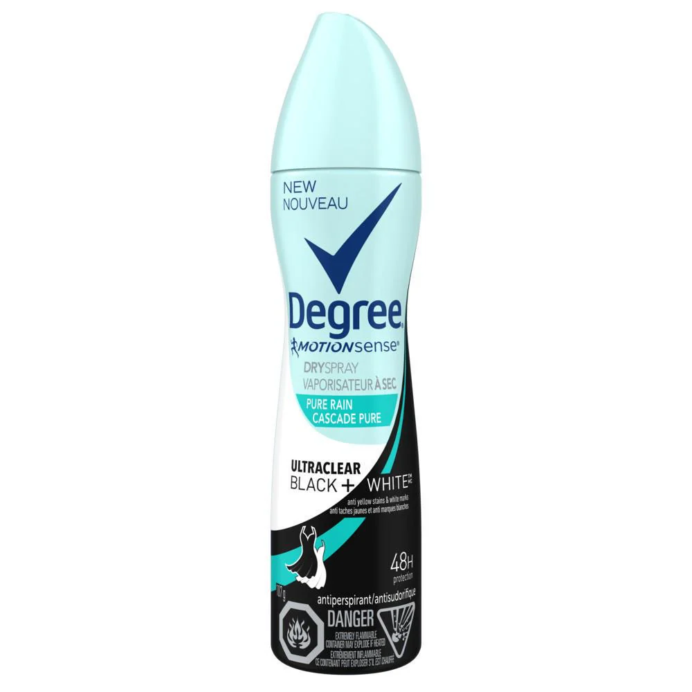 Degree Motion Sense Dry Spray Antiperspirant, Pure Rain - 107 g