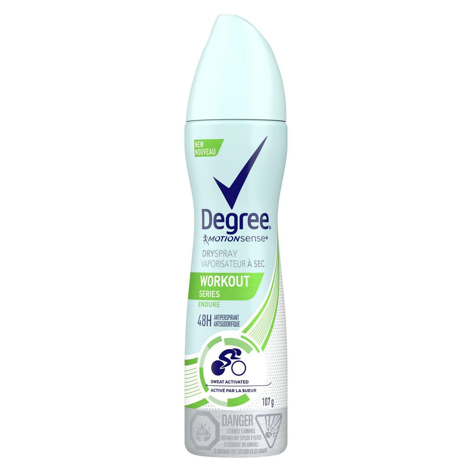 Degree Motion Sense Dry Spray Antiperspirant, Workout Series, Endure - 107 g