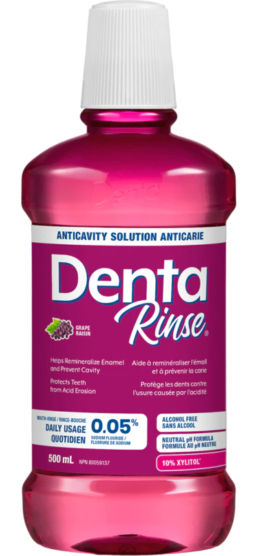 Denta-Rinse 0.05% Anticavity Mouthwash, Grape - 500 ml