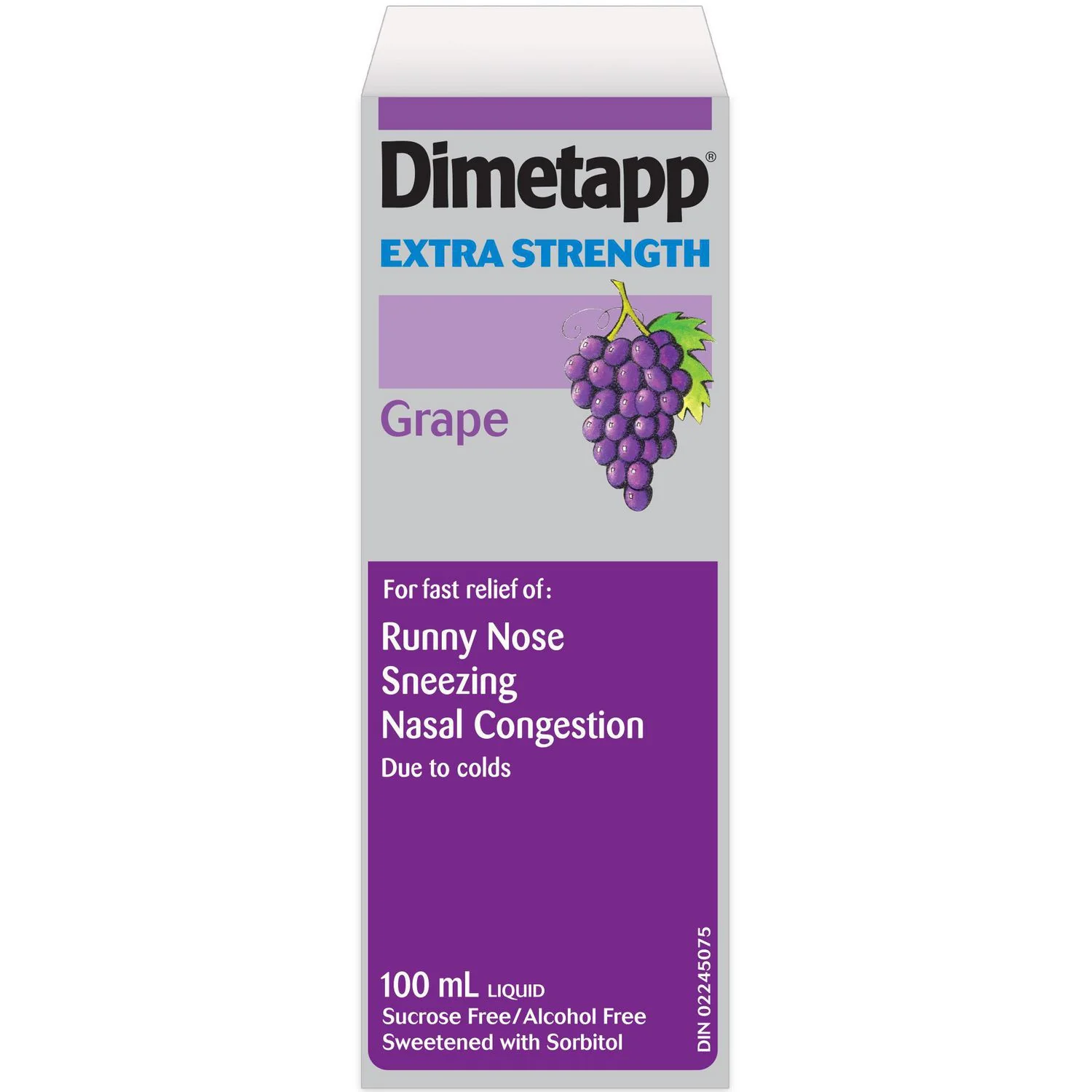 Dimetapp Extra Strength Liquid, Grape Flavour