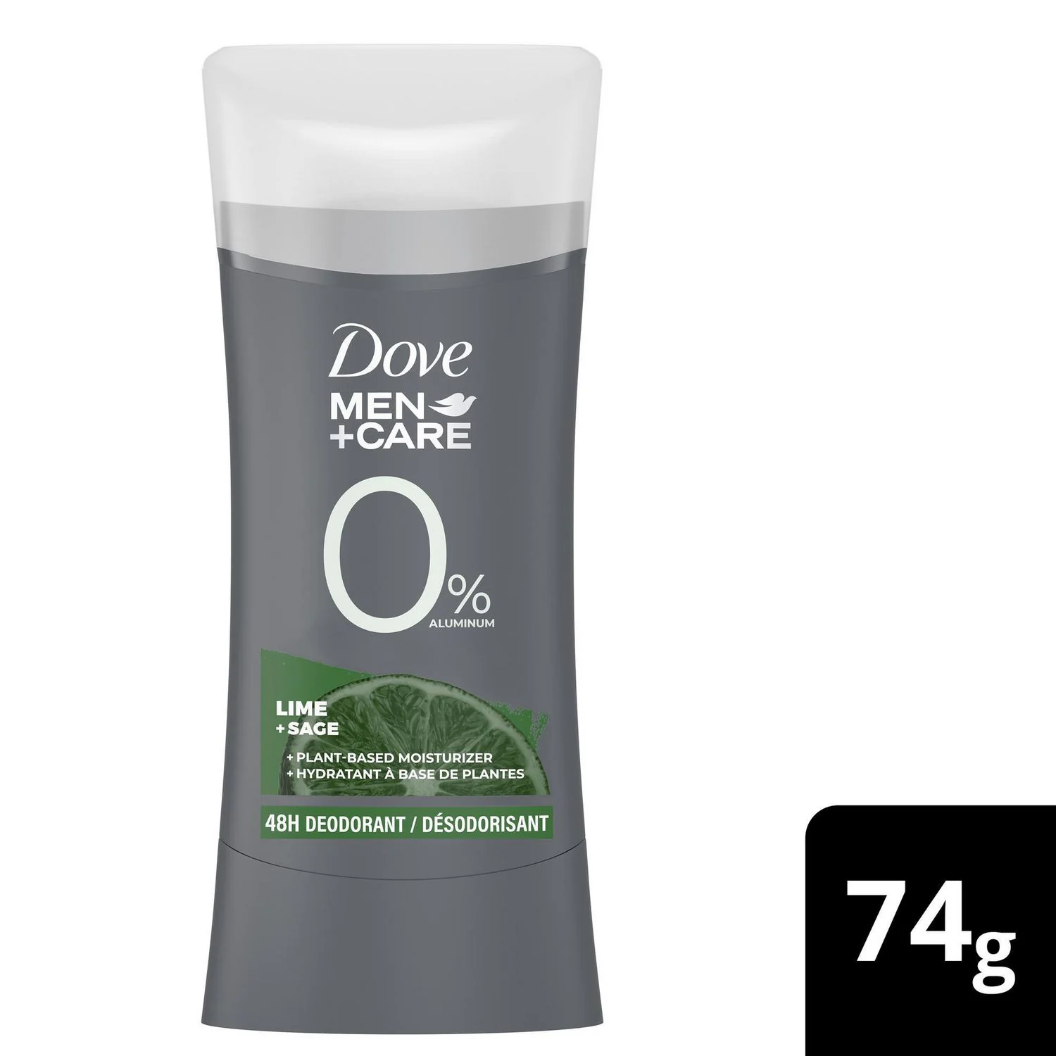 Dove Men + Care 0% Aluminum Plant-Based Deodorant  - 74 g