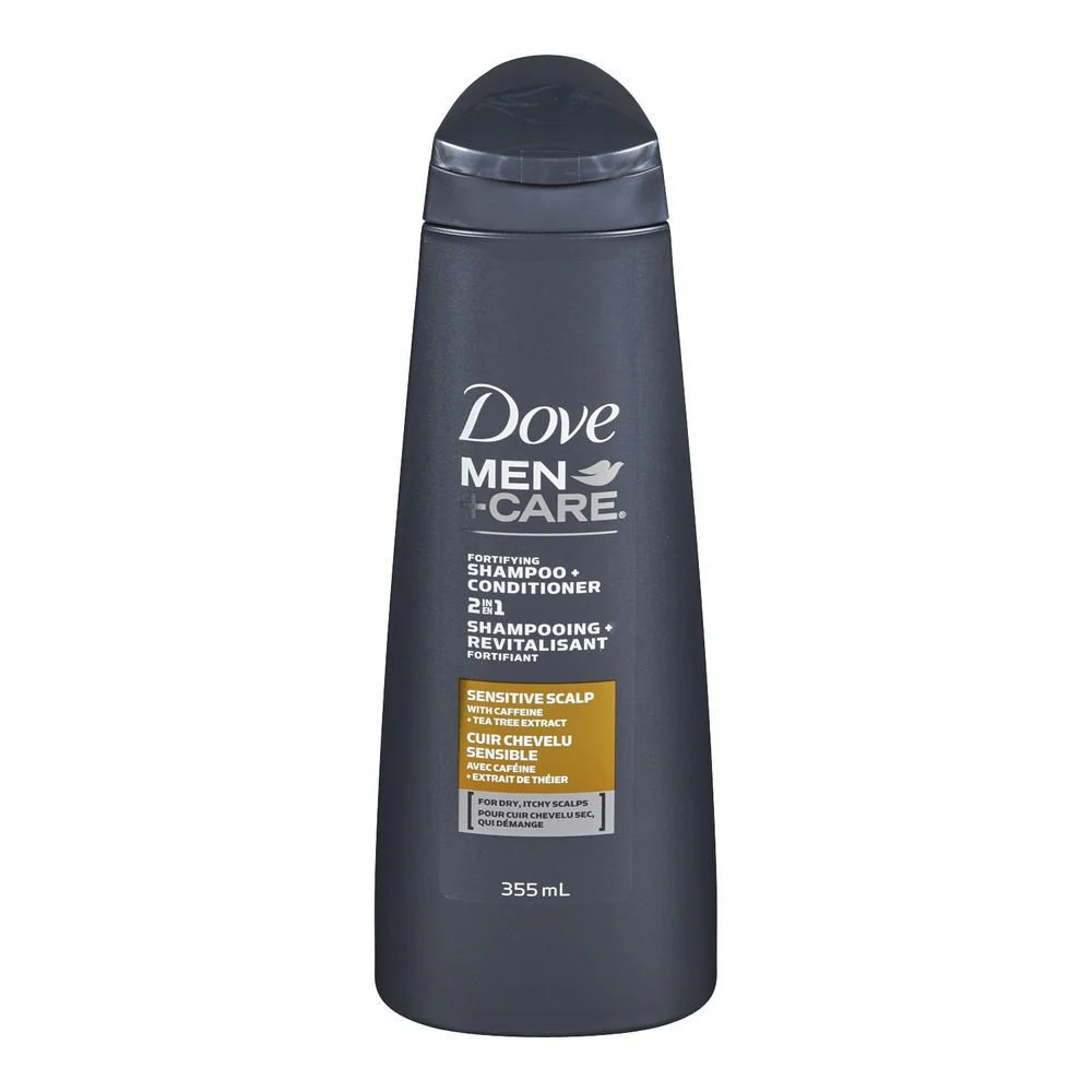 Dove Men+Care 2-in-1 Fortifying Shampoo + Conditioner, Sensitive Scalp with Caffeine + Tea Tree Extract - 355 ml