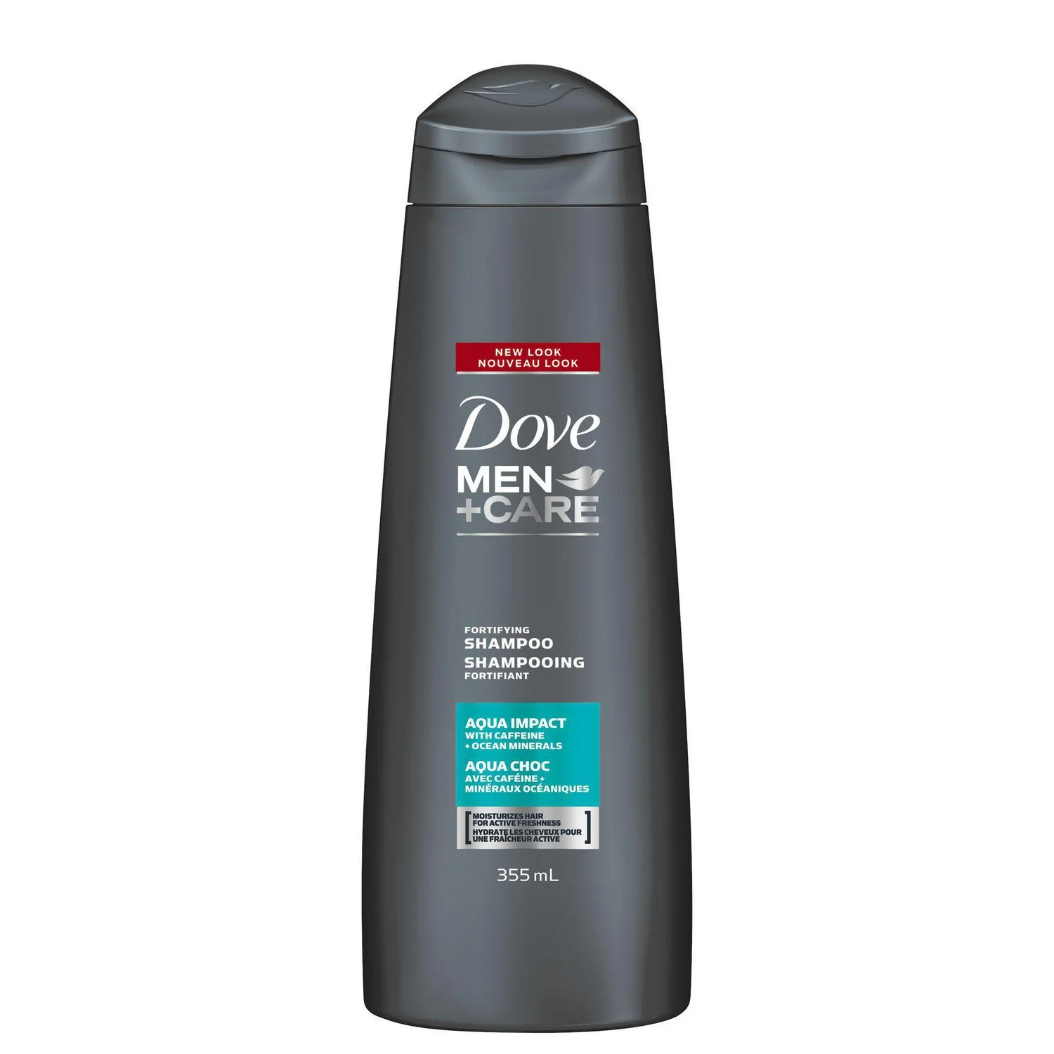 Dove Men+Care Fortifying Shampoo, Aqua Impact with Caffeine & Ocean Minerals - 355 ml