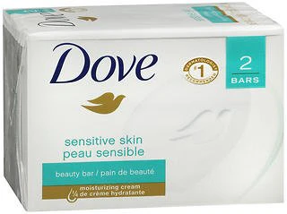 Dove Sensitive Skin Fragrance-Free Beauty Bar - 106 g each
