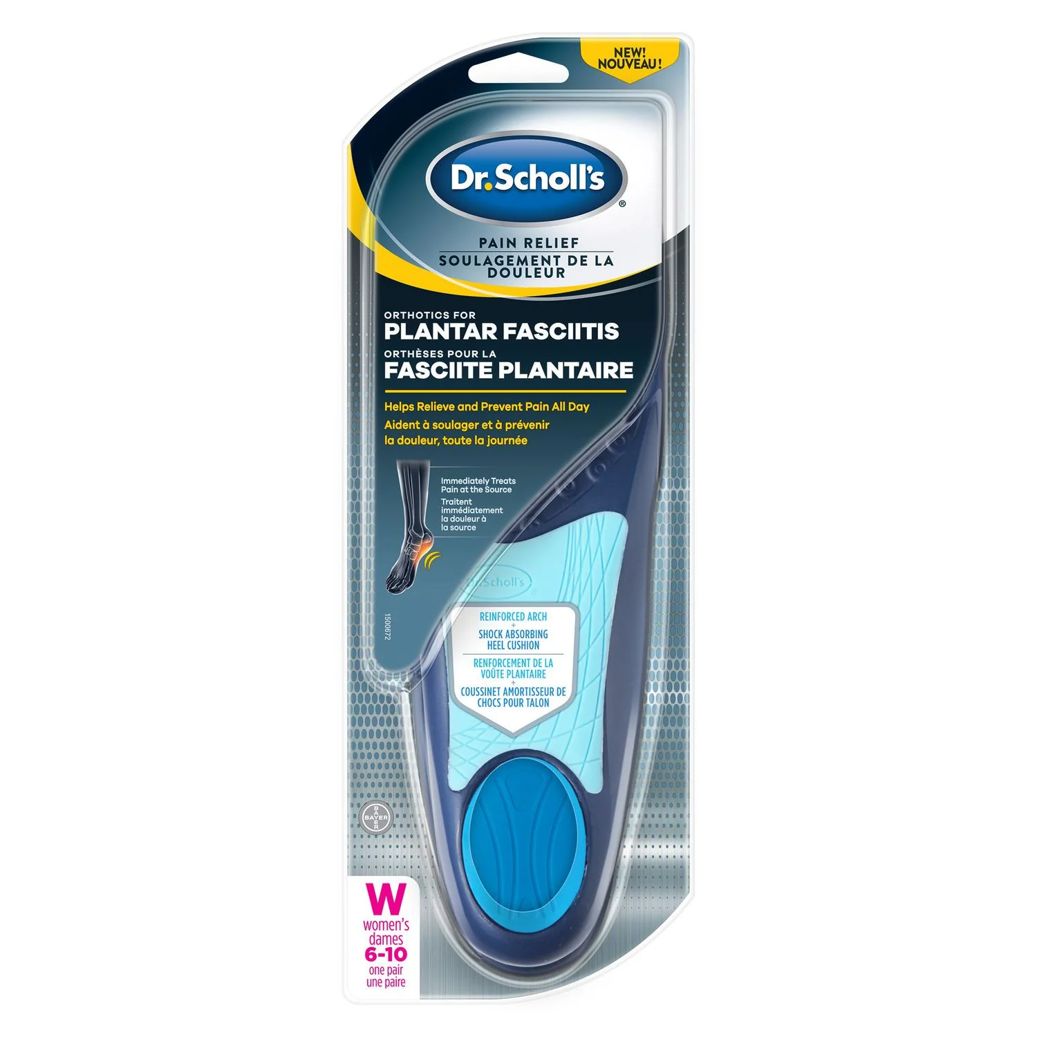 Dr. Scholl's Pain Relief Orthotics for Plantar Fasciitis - Women's - 1 pair, size 6-10