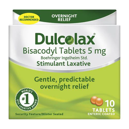 Dulcolax Bisacodyl Tablets, Stimulant Laxative 5 mg