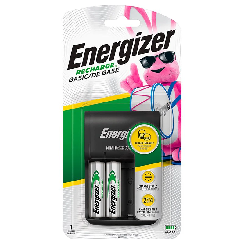 Energizer Recharge Basic NiMH Battery Charger with 2AA NiMH Batteries