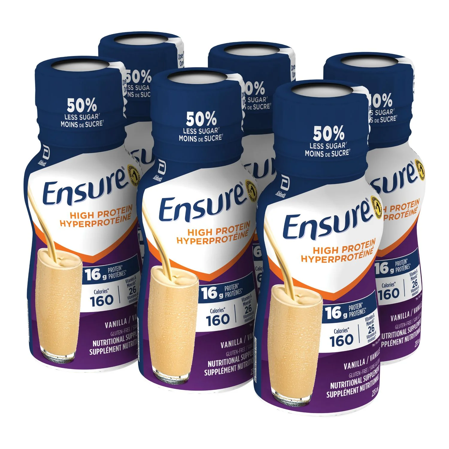 Ensure High Protein Meal Replacement, 50% Less Sugar, 16 g Protein - 6 x 235 ml - Image 2