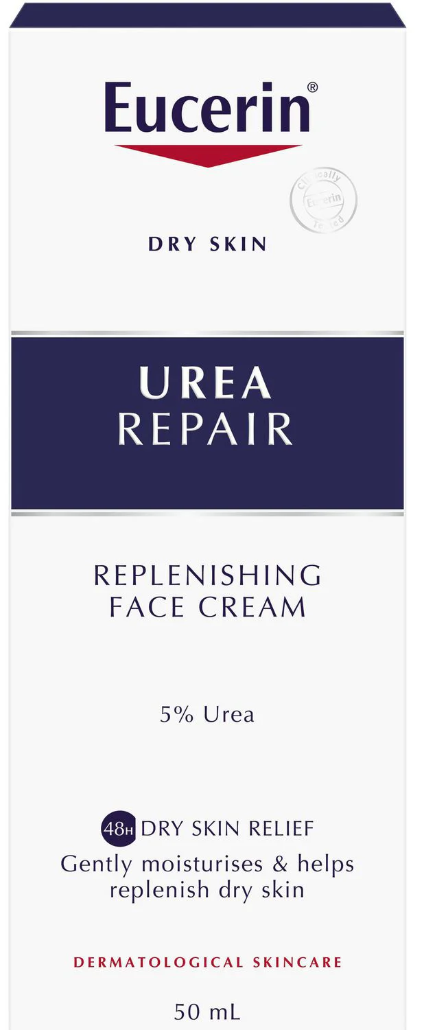 Eucerin  Repleneshing Face Cream Dry Skin Urea Repair, 5% Urea, 48H Dry Skin Relief - 50 mL