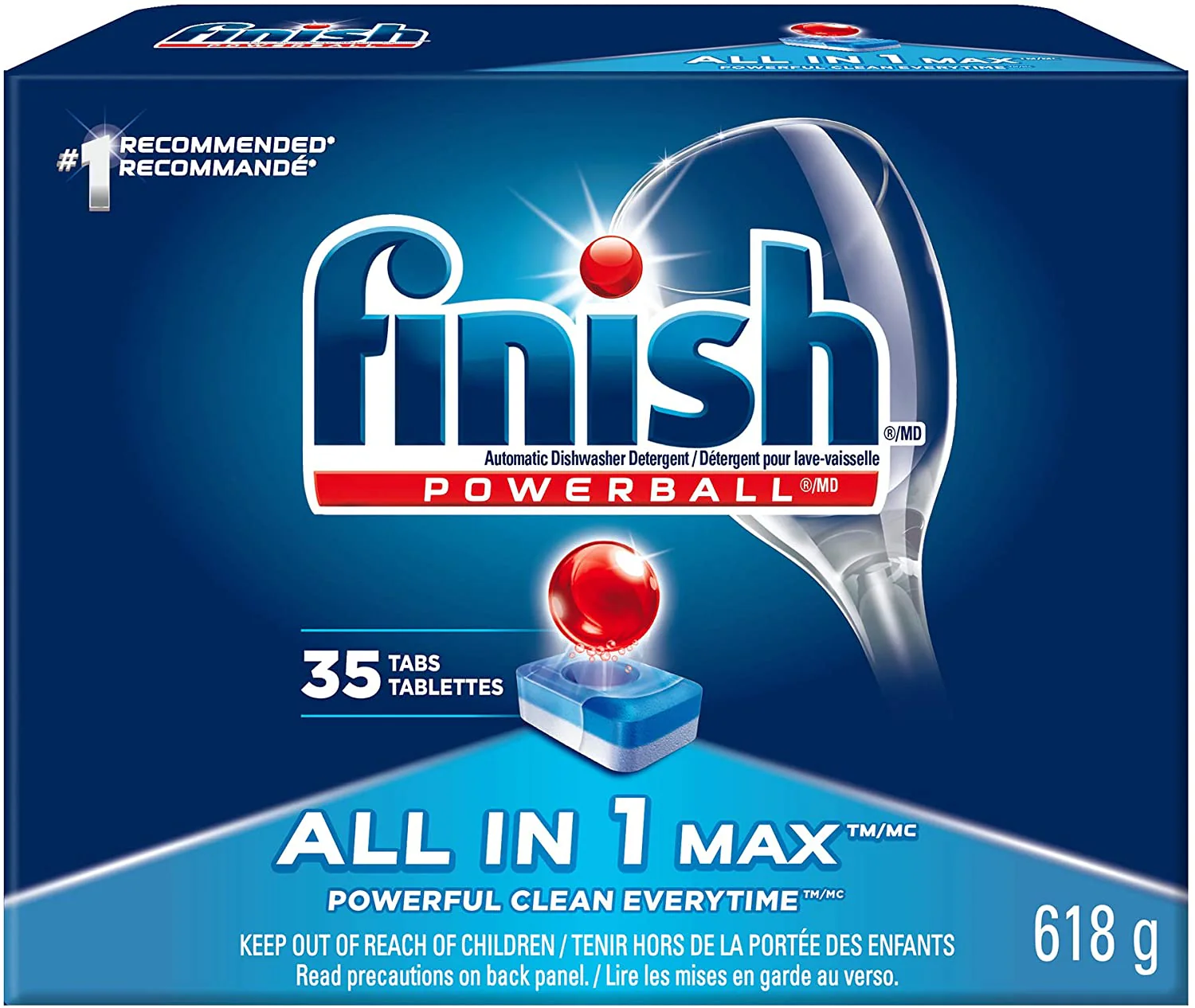 Finish Dishwasher Detergent, All In 1 Max Tablets