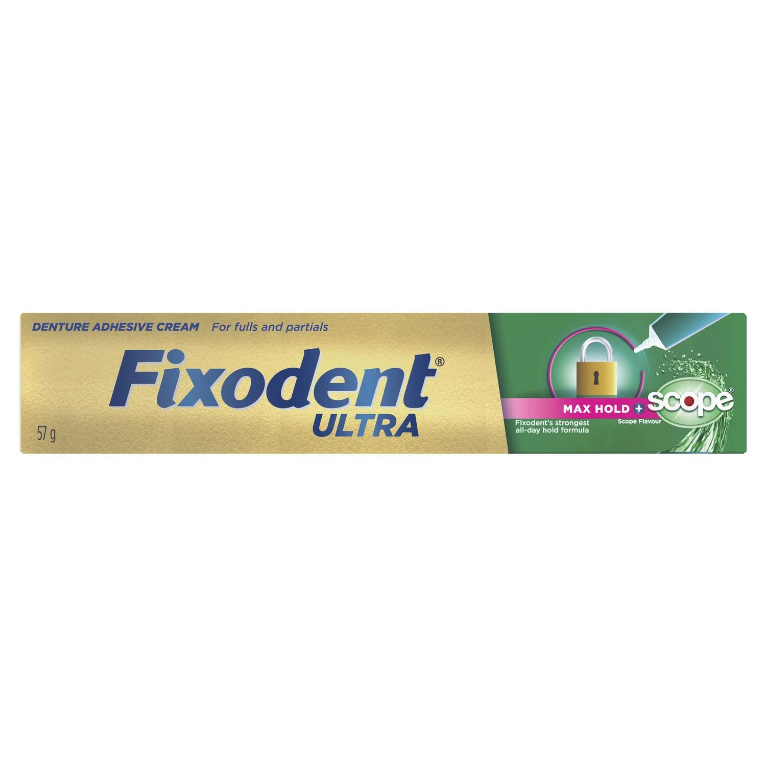 Fixodent Ultra, Denture Adhesive Cream For Fulls And Partials, Max Hold, Scope Flavour- 51g