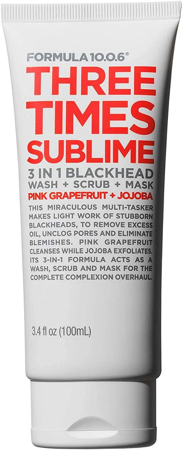 Formula 10.0.6 Three Times Sublime 3-in-1 Blackhead Wash + Scrub + Mask - 100 ml