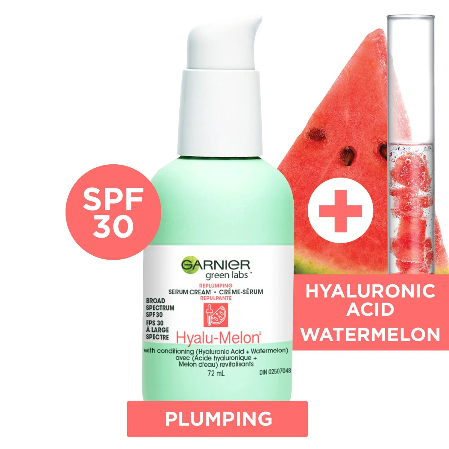 Garnier Green Labs Replumping Serum Cream with Hyalu-Melon - 72 ml