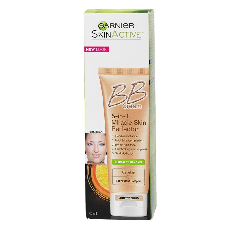 Garnier SkinActive BB Cream, Normal-Dry Skin, Light/Medium - 75 ml