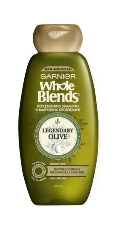 Garnier Whole Blends Replenishing Shampoo, Legendary Olive, Paraben-Free & Silicone-Free - 370 mL