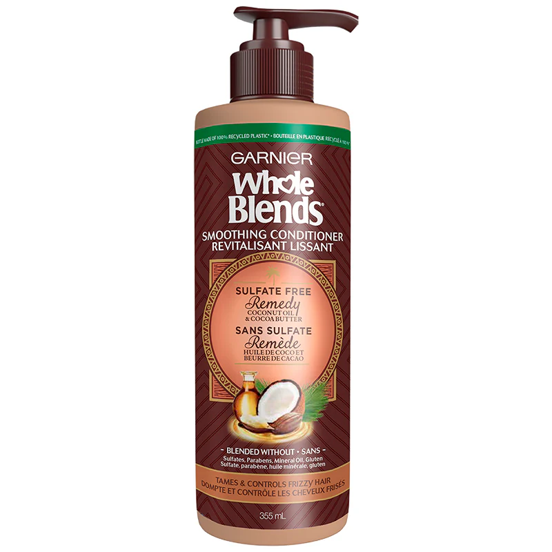 Garnier Whole Blends Smooothing Conditioner, Sulfate-Free Remedy, Coconut Oil & Coconut Butter - 355 ml