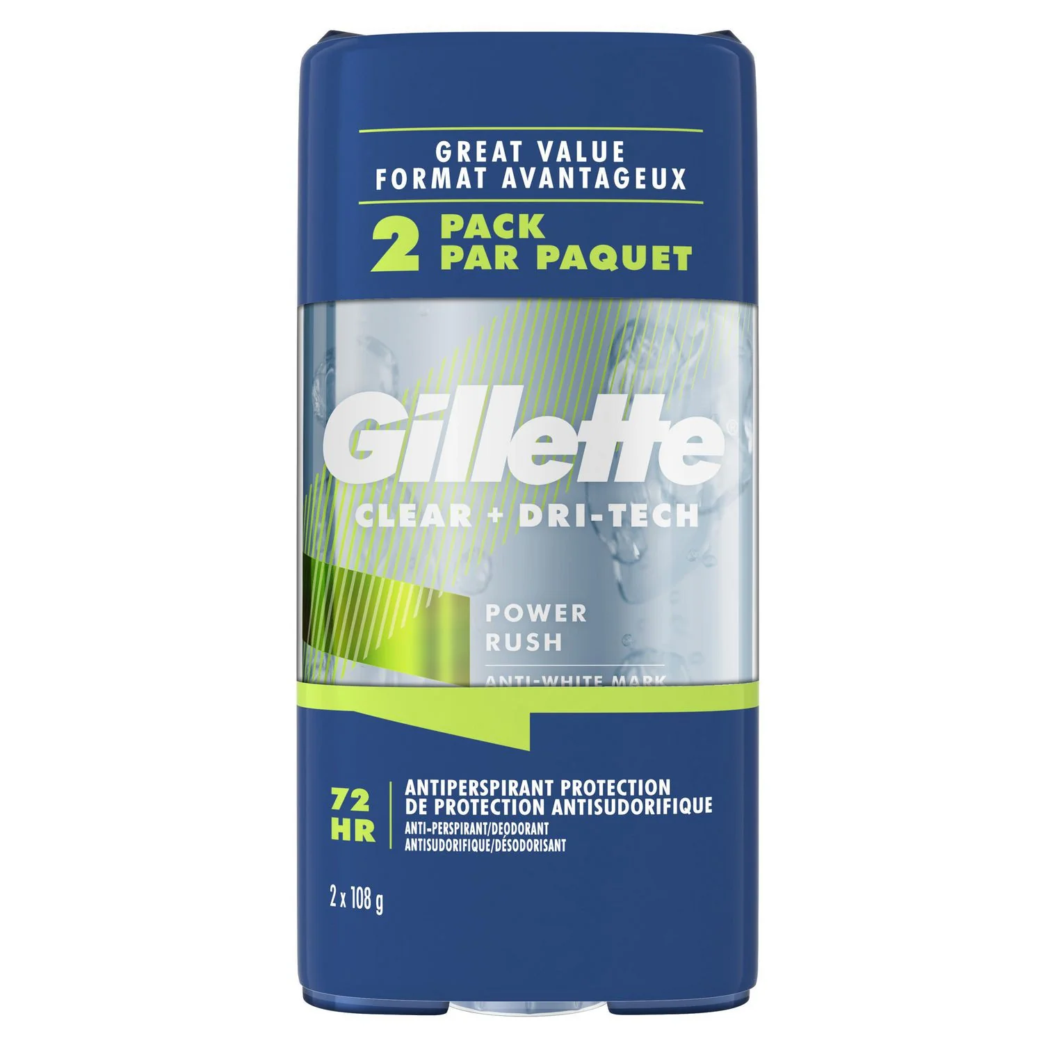 Gillette Clear Gel Antiperspirant & Deodorant - 2 x 108 g