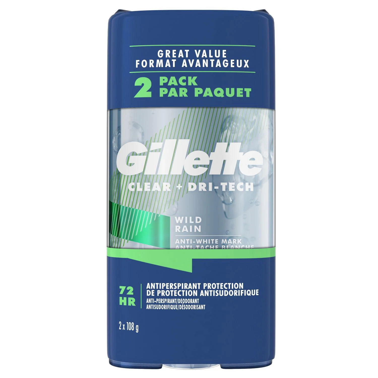 Gillette Clear Gel Antiperspirant & Deodorant - 2 x 108 g - Image 2