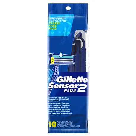 Gillette Sensor2 Plus Men’s Disposable Razors - 10 razors
