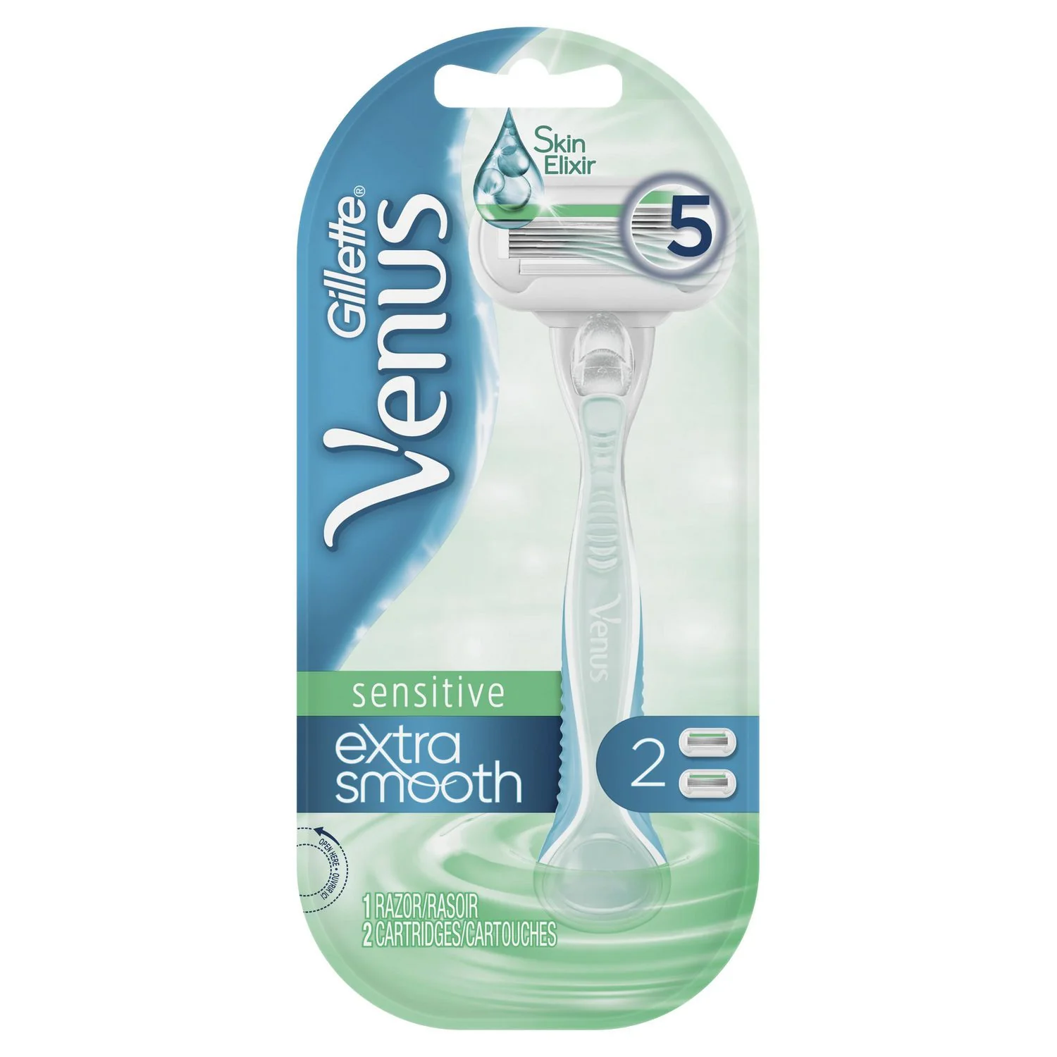 Gillette Venus Sensitive Extra Smooth Women's Razor - 1 razor, 2 cartridges