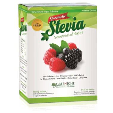 Greeniche Natural Health Stevia, Sachets - 100 sachets x 1 g