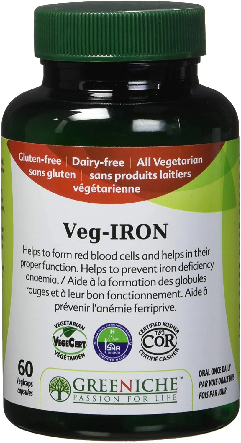 Greeniche Veg-Iron - 60 vegicaps capsules