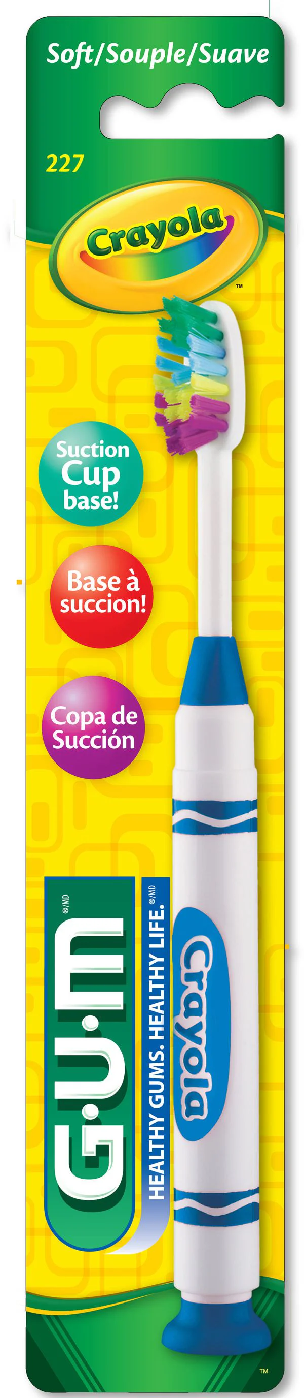 GUM Crayola Toothbrush, Soft, Suction Cup Base