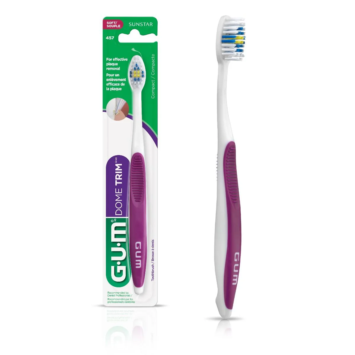GUM Dome Trim Toothbrush 457, Soft